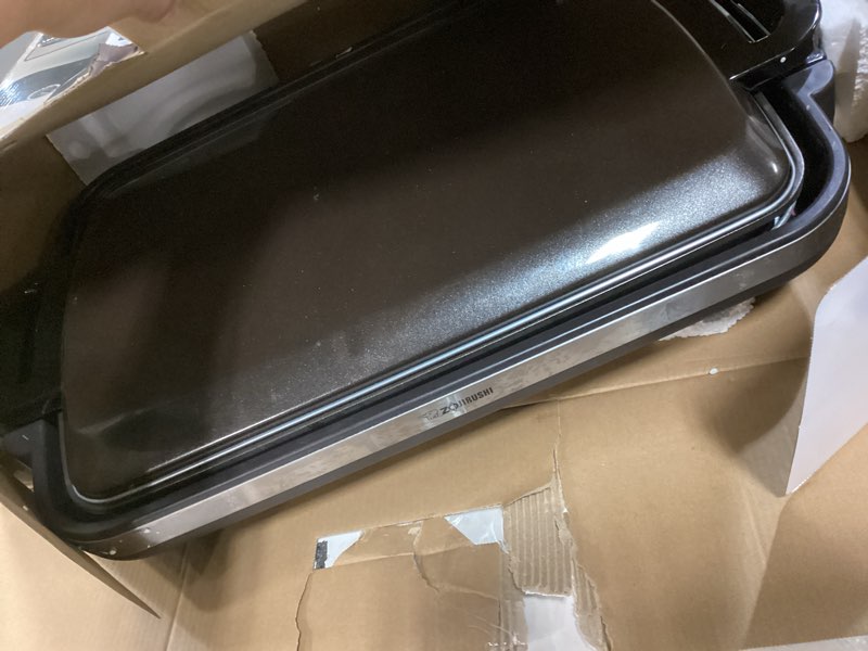 Condition photo showing As Is for Zojirushi EA-DCC10 Gourmet Sizzler Electric Griddle,Stainless Brown Extra Large Stainless Brown Extra Large Griddle