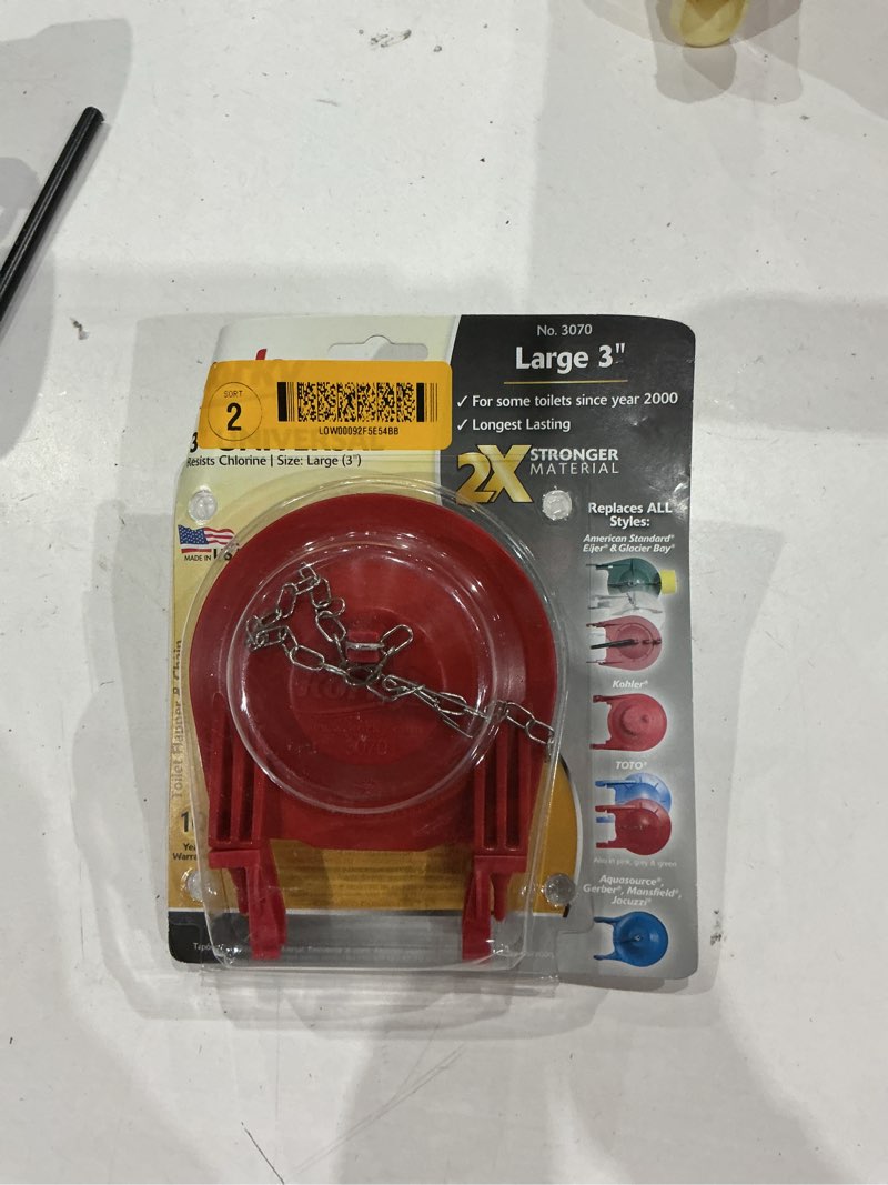 Condition photo showing As Is for korky toilet flapper red rubber for universal