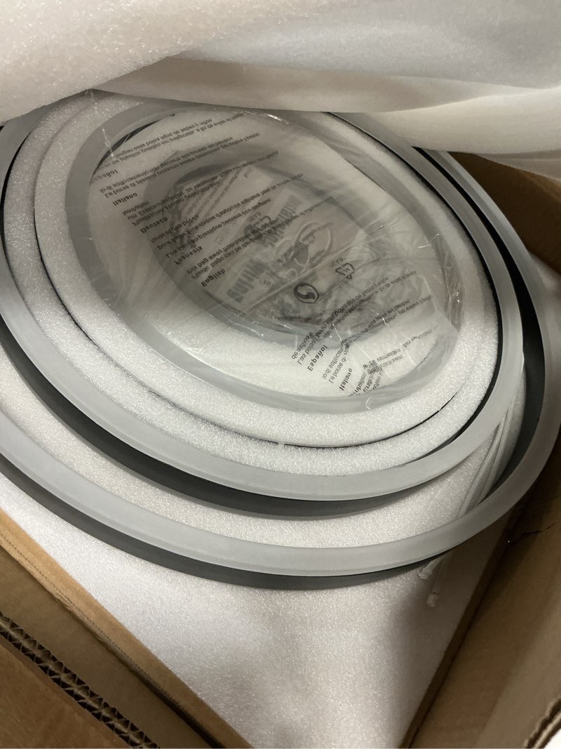 Condition photo showing Good Condition for O'NEELDY Flush Mount Modern Ceiling Light Black Led Modern Light Fixtures Ceiling Mount Lights 4 Rings Led Chandelier Lamp Fixture with Remote for Living Room Kitchen Dining Room Bedroom Black Ceiling Light, 5-light