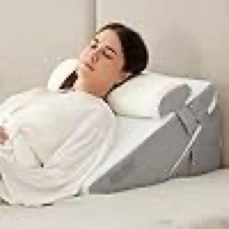 ruqmuis 3pcs wedge pillow set for after surgery, adjustable 9&12 inch bed wedge pillow for sleeping, incline pillow wedge for headboard, post surgery, acid reflux, neck&back support, white/grey