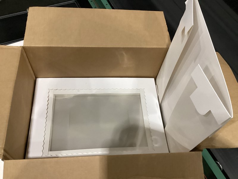 Condition photo showing New/Like New for 6pcs 19x14x5 Half Sheet Cake Boxes with 6pcs Cake Boards Rectangle 1/2 Sheet Bakery Boxes with Window for Pastry Baking Cake, Cupcakes, Donuts, Cookies, Pie Treat Packaging White Large