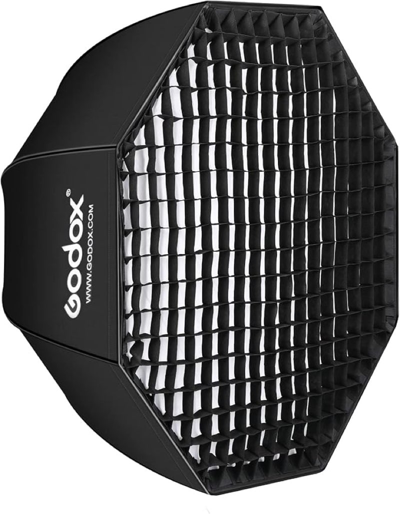 godox sb-ue octagon softbox 47"/120cm umbrella softbox reflector with honeycomb grid for speedlight flash (bowens mount)