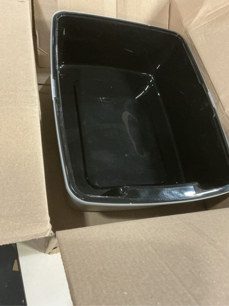 Condition photo showing Good Condition for iris usa cat litter box large open top with high sided walls tall scatter shield scoop included easy clean plastic pan stain resistant for big cats kittens indoor multi-cat households open top black