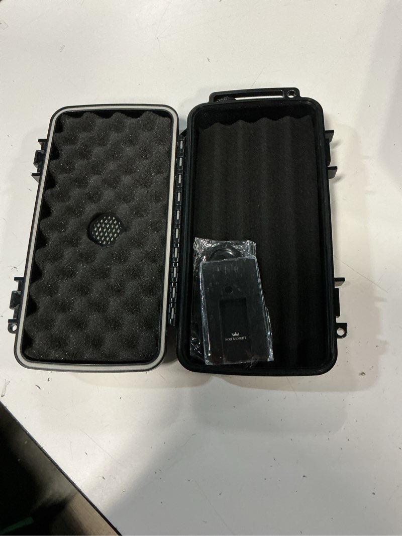 Condition photo showing Good Condition for kobi & knight travel cigar humidor case with cigar cutter and stand - waterproof dustproof portable cigar case for 5 x 8-inch cigars - cigar aficionados accessories - cigars gift set for men