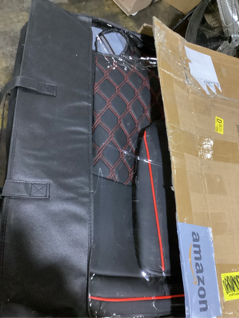 Condition photo showing Good Condition for Huidasource 2018-2025 Wrangler JL Front Seat Covers, 2Pcs Front Seat Covers for Jeep Wrangler JL 2-Door/4-Door, Custom Fit Full Coverage Wrangler Seat Cushion Protector (Front Pair/Black&Red) Front Pair/Black&Red 18-25 Wrangler JL Front Pair