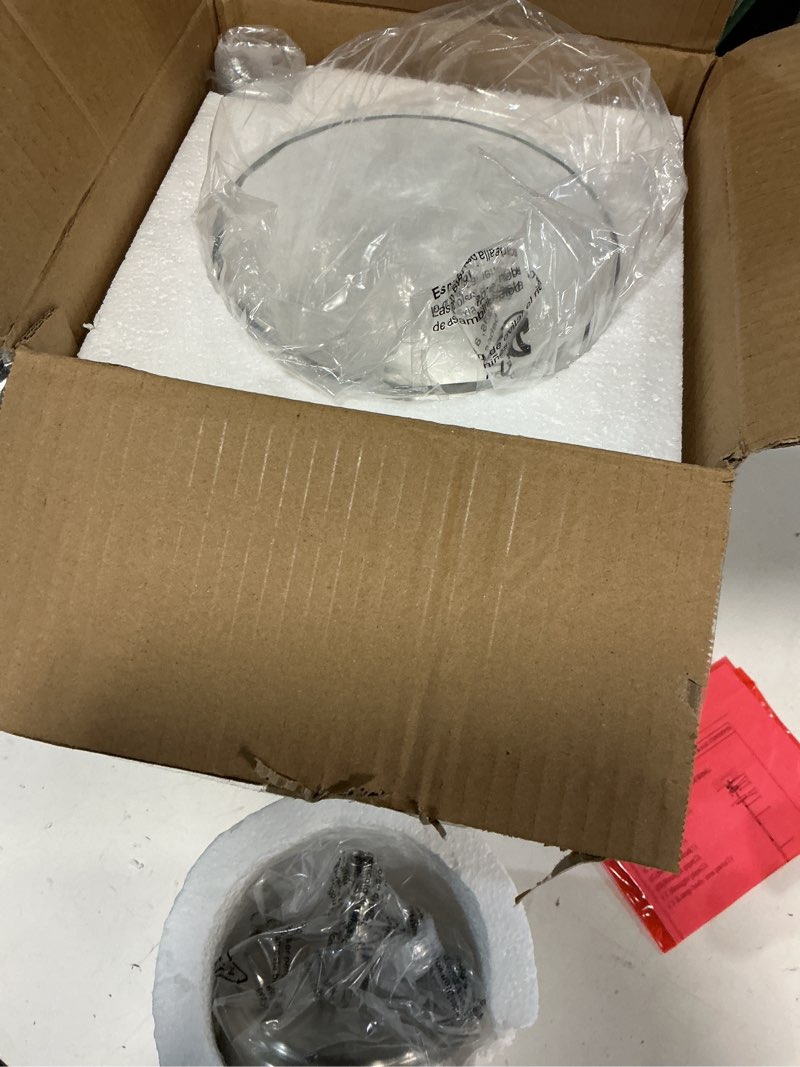 Condition photo showing Good Condition for WILON Modern Glass Pendant Lighting for Kitchen Island, Farmhouse Pendant Lights for Dining Room Kitchen Sink, Adjustable Hanging Ceiling Light 7\" Hammered Glass Shade, Brushed Nickel Metal Finish Nickel-Hammered Glass 1-Light-Large