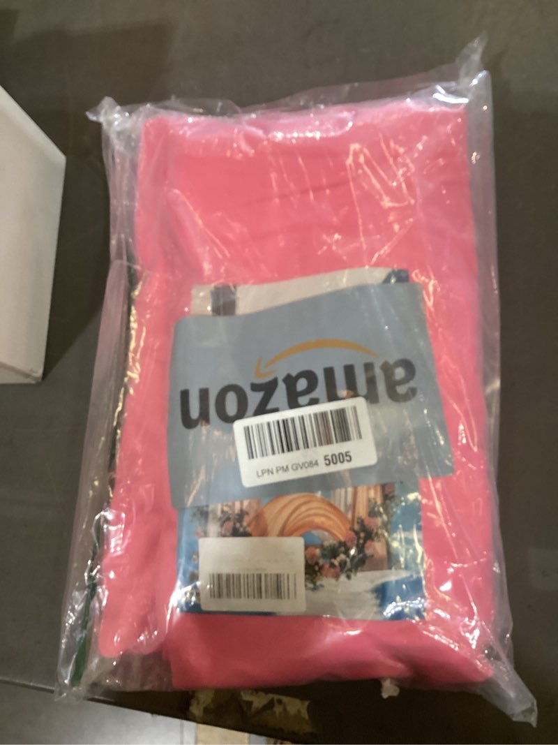 Condition photo showing New/Like New for 10 x 10 feet pink b backdrop curtain for partie, background curtains for photoshoot, birthday, wedding, halloween, thanksgiving, christmas day, new year party decorations 5ft x 10ft, 2 panels