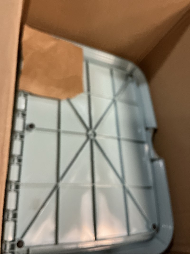 Condition photo showing Good Condition for iris usa pee pad holder - for large sized dog and puppy pee pads, secured latches, non-skid feet, high polish finish for easy cleaning, leak protection, fits 28"x34" pad or larger, square, blue 28" x 34" blue