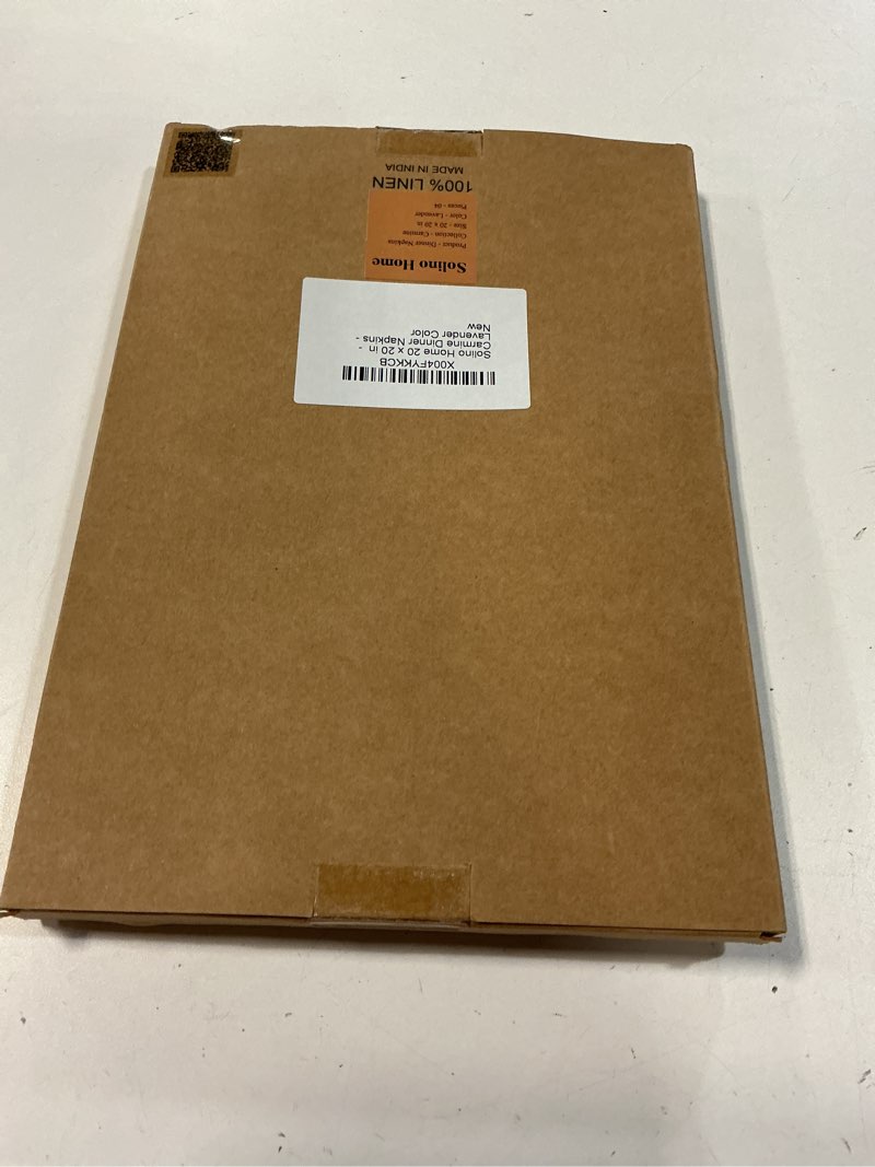 Condition photo showing New/Like New for Solino Home Stripe Linen Dinner Napkins Set of 4-100% Pure Linen Lavender Cloth Napkins 20 x 20 Inch - Carmine, Handcrafted and Machine Washable - Valentines, Spring, Easter Lavender 20" x 20" (Set of 4)