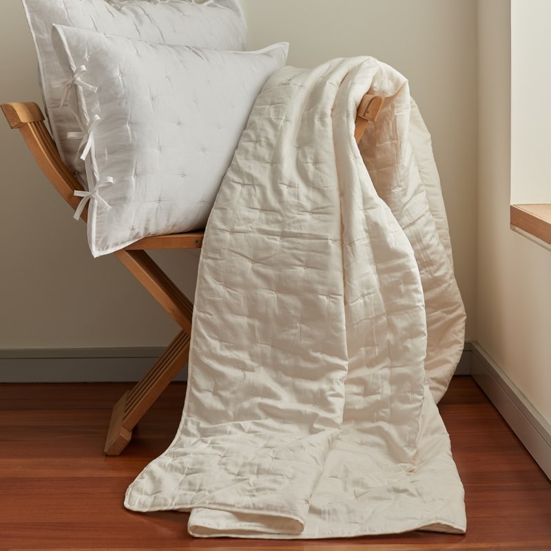 Grace by Bovi Quilted Coverlet, Ivory, King