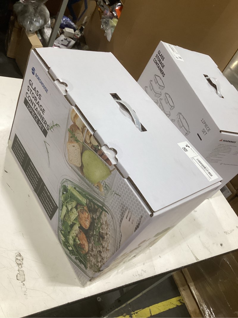 Condition photo showing New/Like New for 12-pack glass containers with tempered lids – borosilicate, oven-safe(-4°f~950°f), airtight, bpa-free, multi-size for meal prep, dishwasher safe (blue)