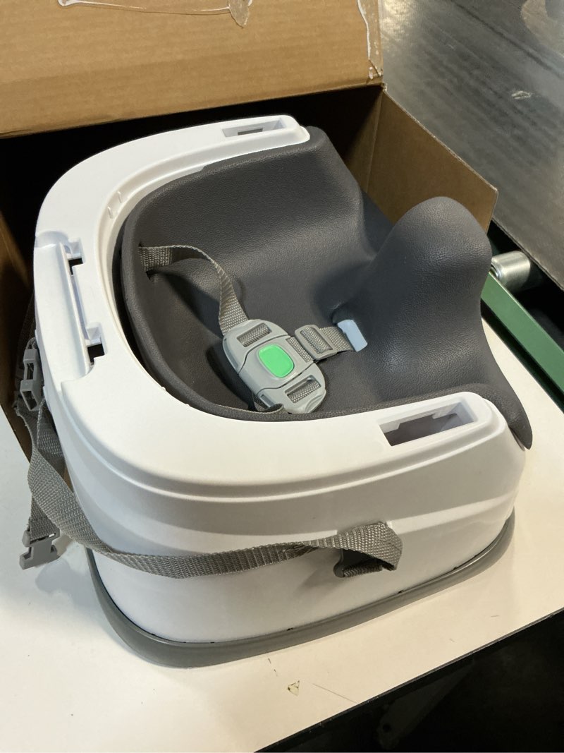 Condition photo showing Good Condition for ingenuity baby base 2-in-1 booster feeding and floor seat with self-storing tray - slate
