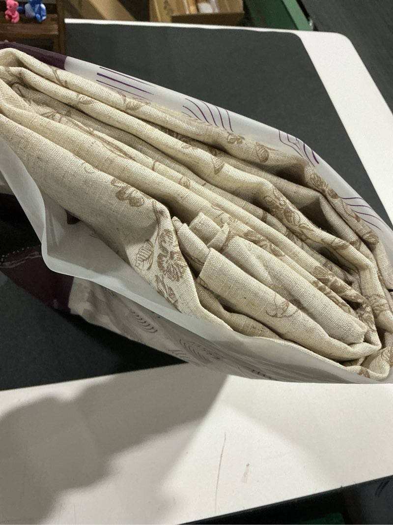 jinchan Linen Floral Curtains for Living Room 84 Inch Length Taupe Printed Curtains Back Tab French 