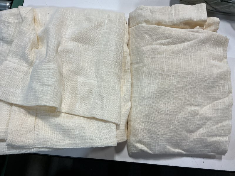 Condition photo showing Good Condition for quince cotton sheer curtain set (set of 2) ivory 48x108 inch