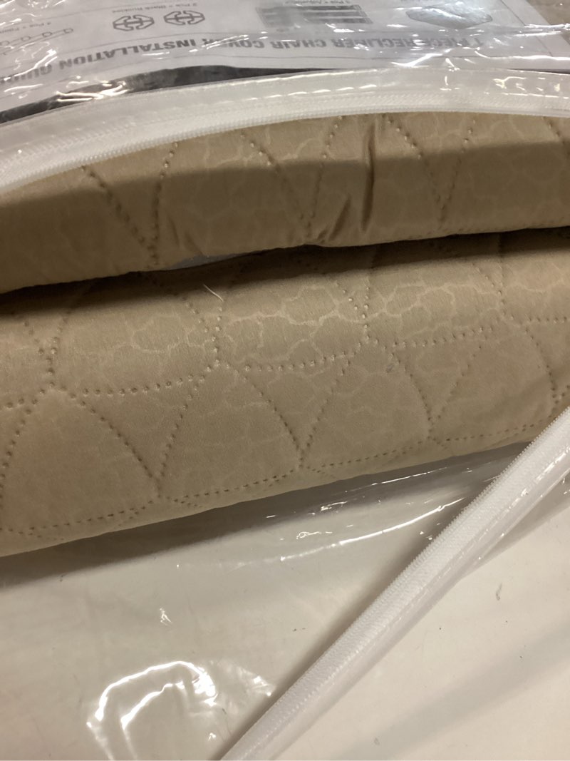 Condition photo showing New/Like New for taococo 100% waterproof recliner couch covers, non slip recliner covers that stay in place, one-piece washable reclining sofa cover for 3 seater with elastic straps, taupe