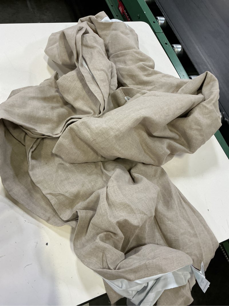 Condition photo showing As Is for european linen true blackout curtain, 48x108, dark flax(of1)