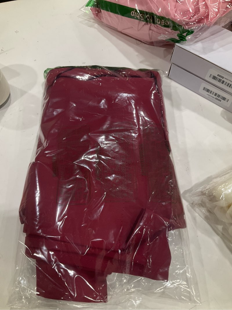 Condition photo showing New/Like New for nicetown burgundy red tie-up shade curtain - window treatment balloon valance drape short curtain for kitchen window/living room(rod pocket panel, 46 inches w x 63 inches l) burgundy red 46"w x 63"l (pack of 1)