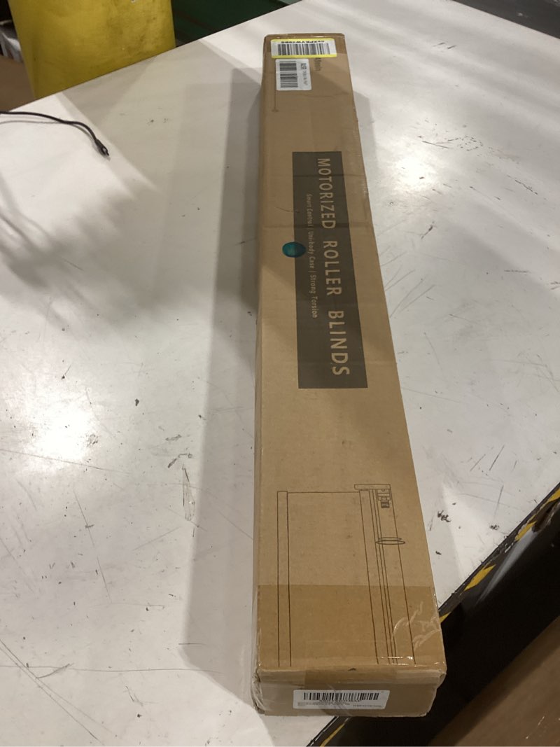 Condition photo showing New/Like New for allesin motorized blinds with remote | automatic blackout roller shades, easy install & smart control electric blinds for home office, living room (white 23" w x 72" h)