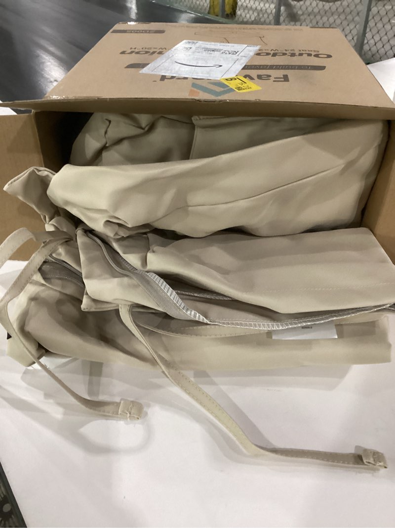 Condition photo showing Good Condition for favoyard outdoor seat cushion set 24 x 24 inch water-resistant & fade-resistant patio furniture cushions with removable cover deep seat & back cushion with tie straps for chair sofa beige 24 x 24 inch