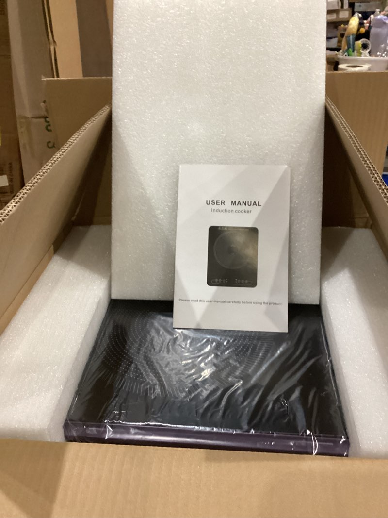Condition photo showing New/Like New for induction cooktop 1800w true, single burner induction stove portable 110v, countertop induction hot plate,9 power levels, kids lock &timer, overheat protection