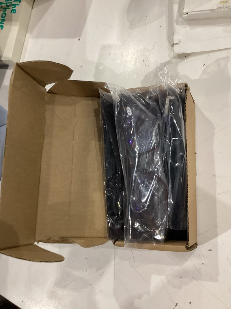 Condition photo showing New/Like New for 3 pack reading glasses for men blue light blocking with spring hinge, anti eyestrain/dryness/uv large wide square readers for men, two tone computer reader glasses eyeglass(1.0 strength) 3 mixed color(blue white orange) 1.0 x