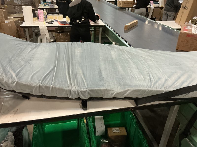 Condition photo showing As Is for 4 INCH Extra Thick Memory Foam Camping Mattress, 30D Foam Camp Pad for Car Tent Cot, Roll Up Mattress for Guests Sleepovers RV Truck Camper Space Gray Cot: 72*24*4"