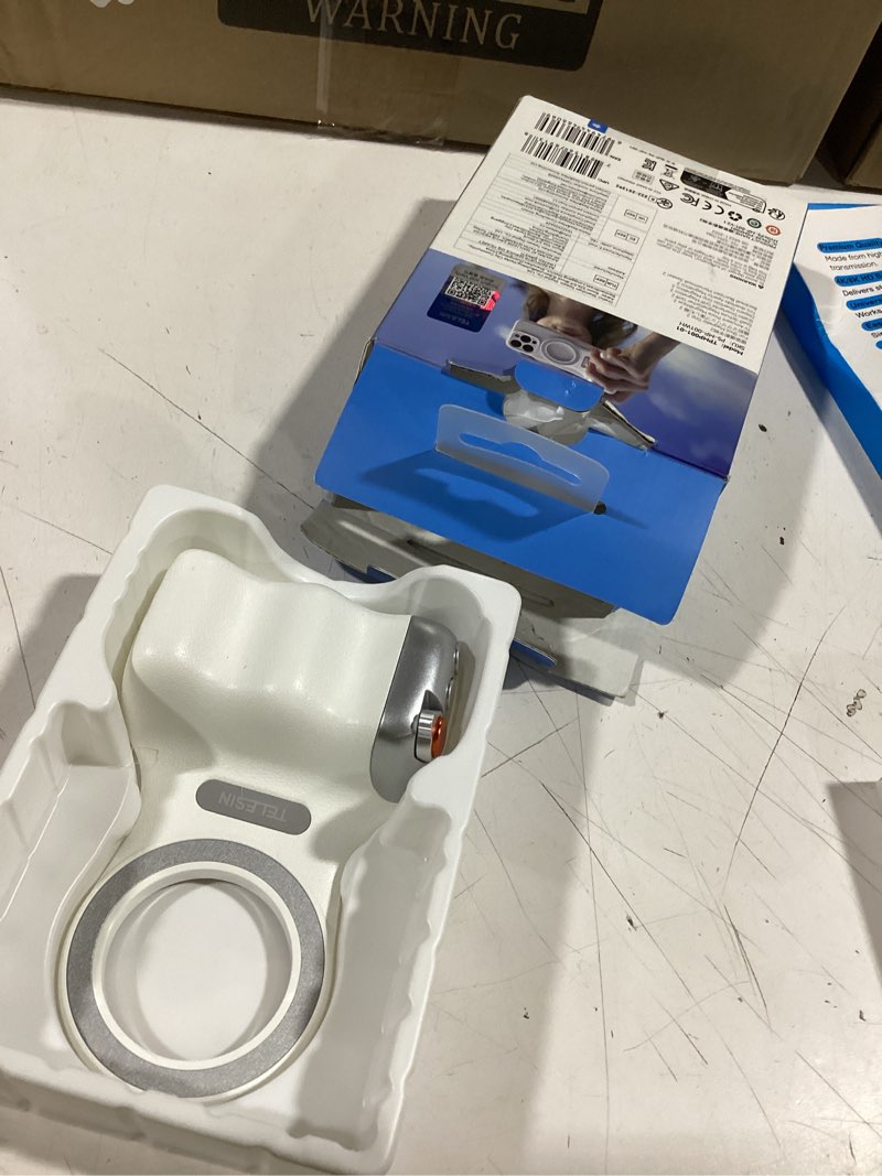 Condition photo showing Good Condition for magnetic phone camera grip, smartphone shooting holder selfie handle snap with wireless shutter button remote for iphone 16 15 14 13 12 pro max android cellphone vlog video photography(white)