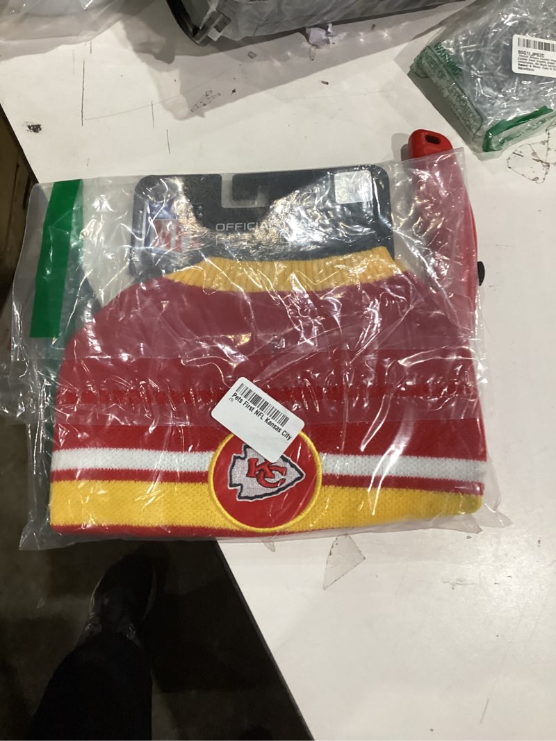 Condition photo showing New/Like New for Pets First NFL Kansas City Chiefs Dog Sweater, Size Medium. Warm and Cozy Knit Pet Sweater with NFL Team Logo, Best Puppy Sweater for Large and Small Dogs, Team Color (KCC-4179-MD) Medium Kansas City Chiefs