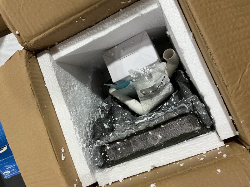 Condition photo showing As Is for Dynamic Aquarium Decoration Sand Waterfall, Large Resin Model Seiryu Stone for Aquascaping with Water Pump and White Aquarium Sand, Fish Tank Accessories Hardscape