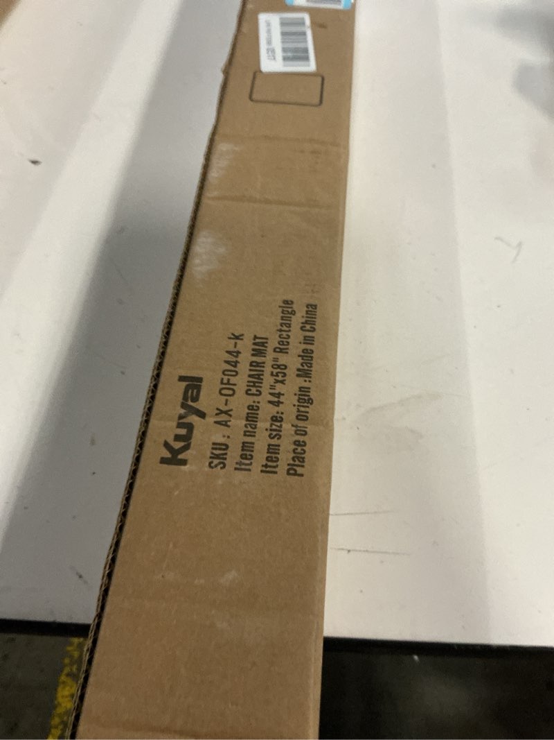 Condition photo showing New/Like New for kuyal clear chair mat for hardwood floor 44 x 58 inches transparent floor mats wood/tile protection mat for office & home (44" x 58" rectangle) 44" x 58" rectangle clear