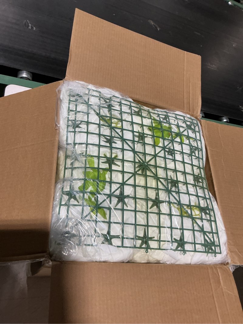 Condition photo showing Good Condition for flower wall backdrop 12-pack 16.5"* 16.5"artificial rose floral panels silk spring wedding home valentine's day photography event party decoration -white white 16.5inch