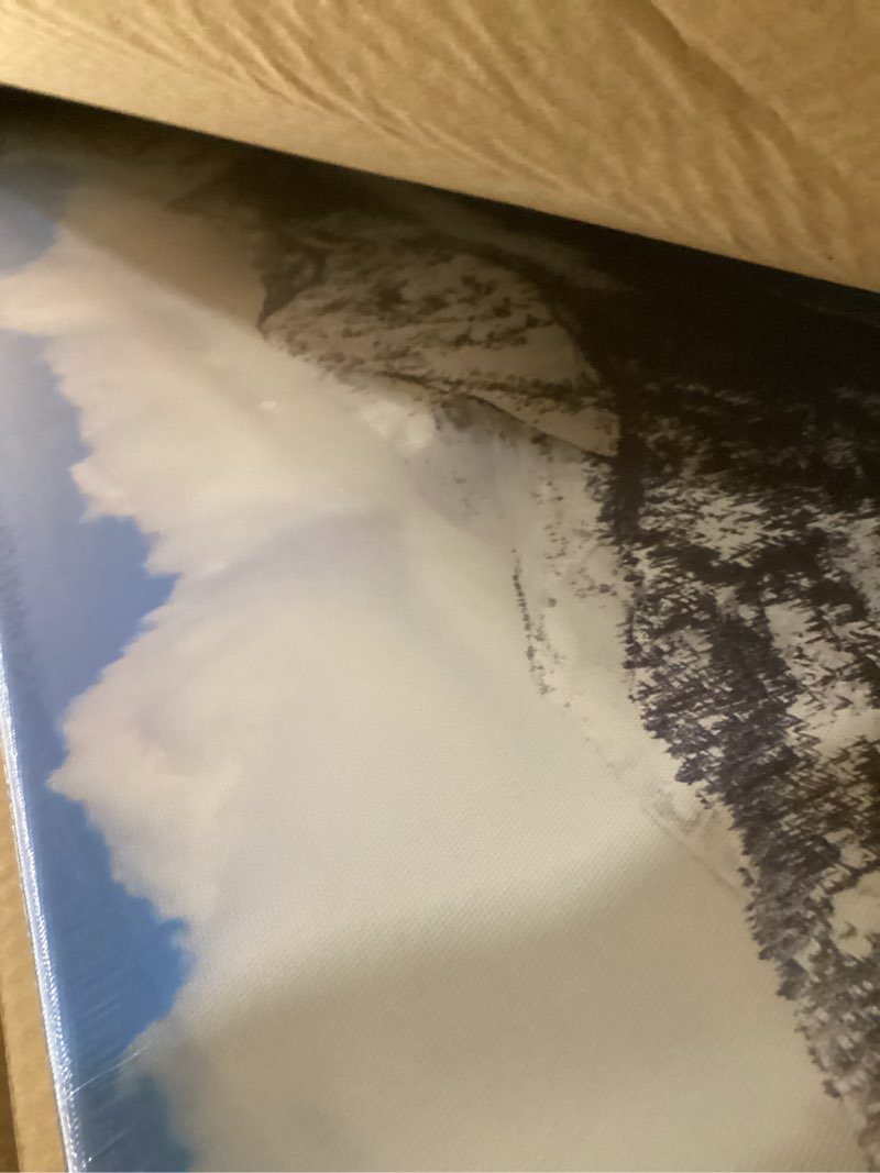 Condition photo showing Good Condition for iknow foto lake tahoe panoramic landscape wall art - 20"x55" horizontal canvas print - snow-covered sierra mountains nature photography for living room wall decor