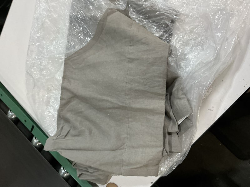 Condition photo showing As Is for quince heavyweight european linen curtain 1 panel 48 in x84 in clound 