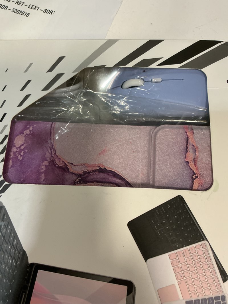Condition photo showing New/Like New for keyboard case for samsung galaxy tab s10 fe/s10 lite/s9 fe 10.9? 2025/galaxy tab s9 11 inch 2023, mouse and detachable bluetooth backlit keyboard, folio cover with pen holder (purplemarble)