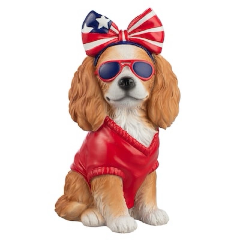 holiday living indoor free standing cavalier king charles spaniel dog 4th of july decor