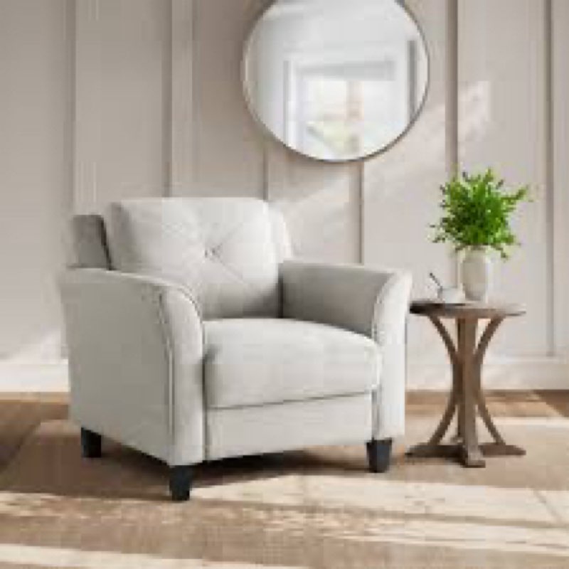 Hartford KD chair beige w/curved arm