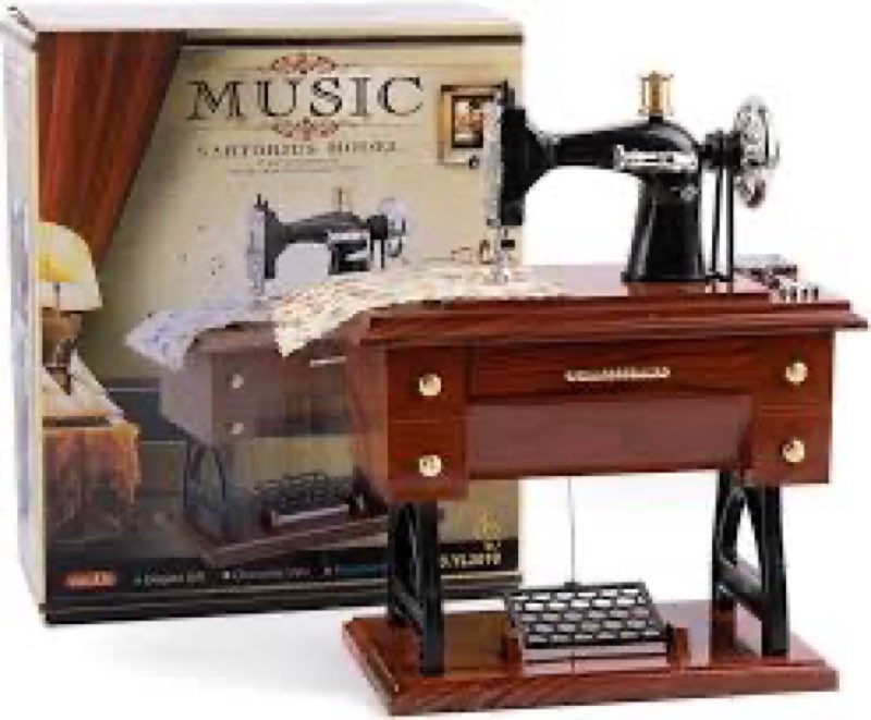 (Large size) Vintage antique Sewing Machine Jewelry Clockwork Music Boxes for Home Desk Decoration w