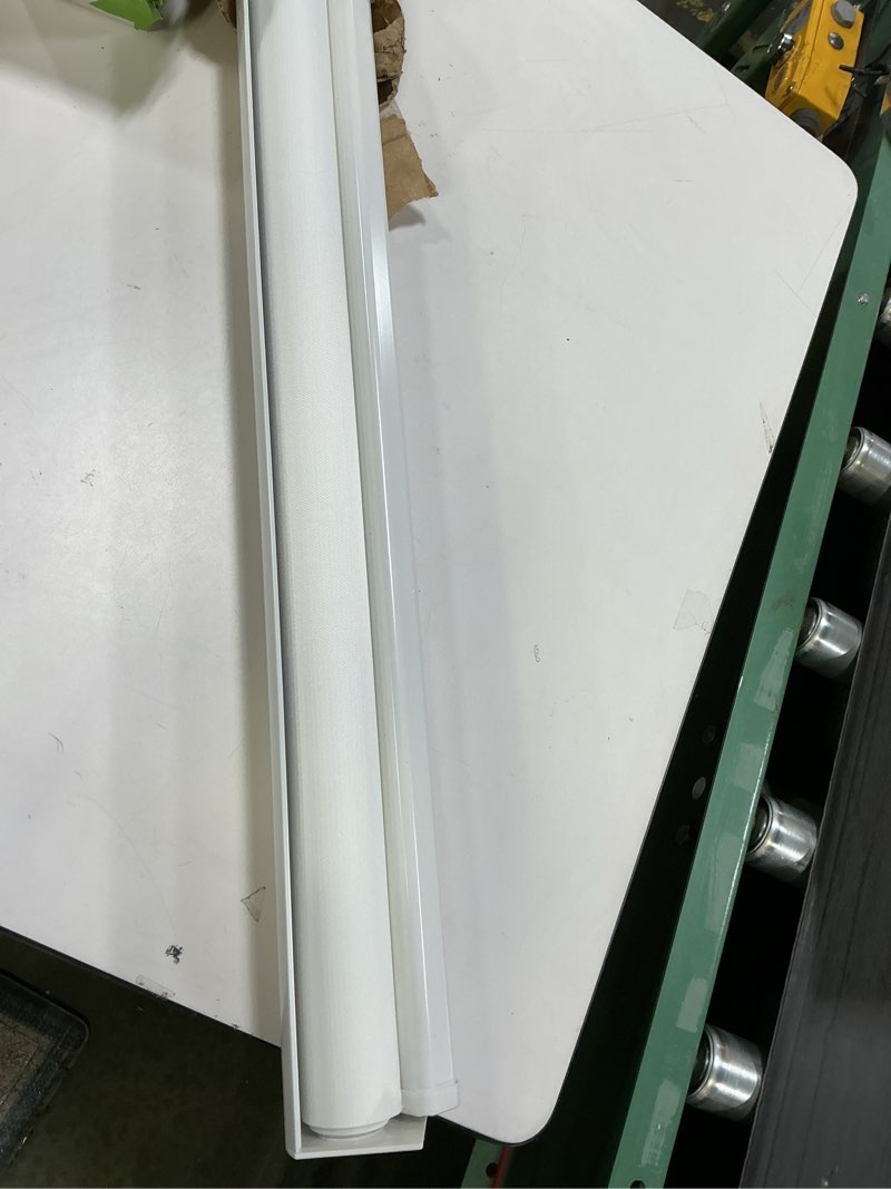 Condition photo showing Good Condition for ChrisDowa Cordless Zebra Blinds for Windows, Dual Layer Free-Stop Light Filtering Window Roller Shades, Pull Down Privacy Zebra Shades for Home, Office, Bedroom, Door (55" W x 72" H, White) 55"W x 72"H White