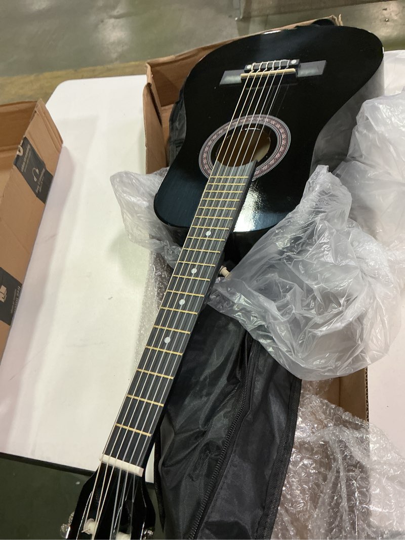 Condition photo showing Good Condition for 30" Left Handed Wood Guitar with Case and Accessories for Kids/Girls/Boys/Teens/Beginners (30", Black) Left Black