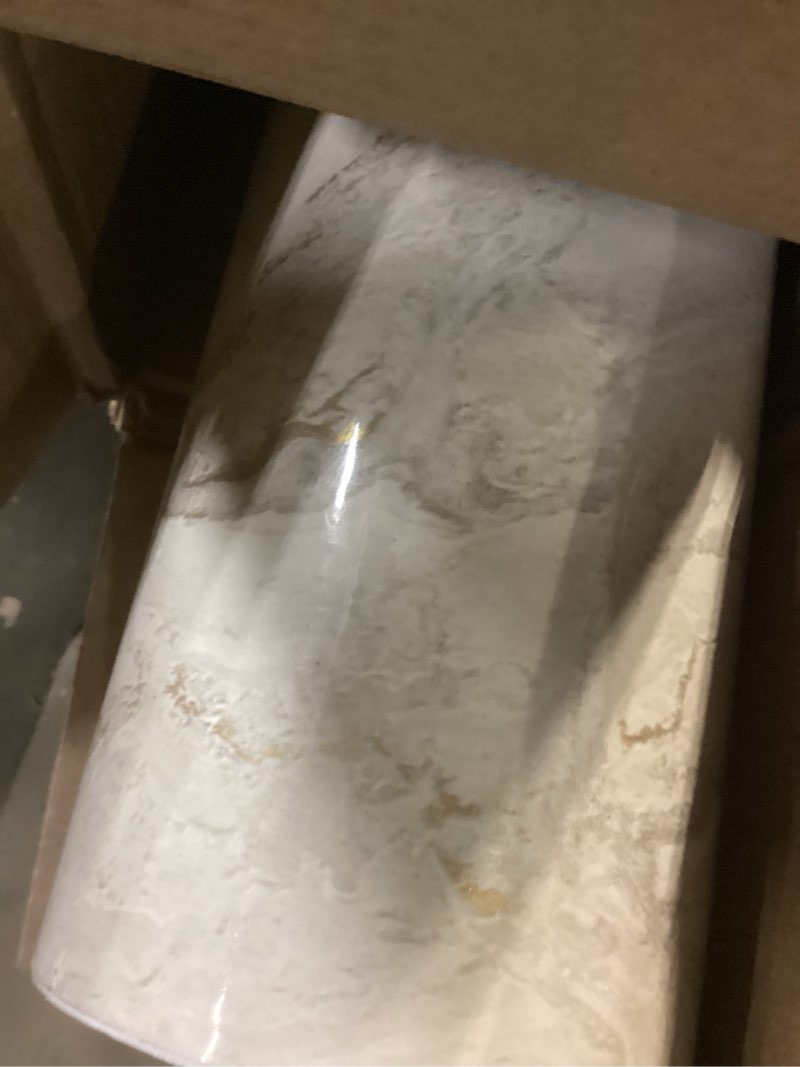 Condition photo showing As Is for VEELIKE Wide 32''x354'' Beige Gold Marble Contact Paper for Countertops Peel and Stick Waterproof Countertop Vinyl Wallpaper for Kitchen Bathroom Glossy Marble Wallpaper Peel and Stick for Walls Table 32" x 354" Beige Gold