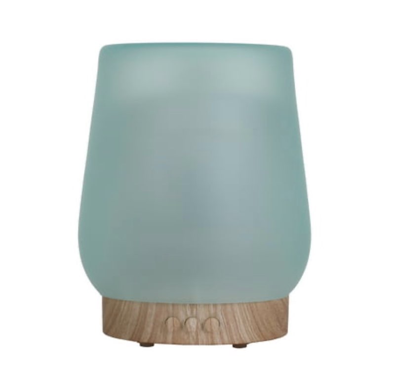 better homes & gardens 280ml cool mist ultrasonic aroma oil diffuser  sea glass jade green