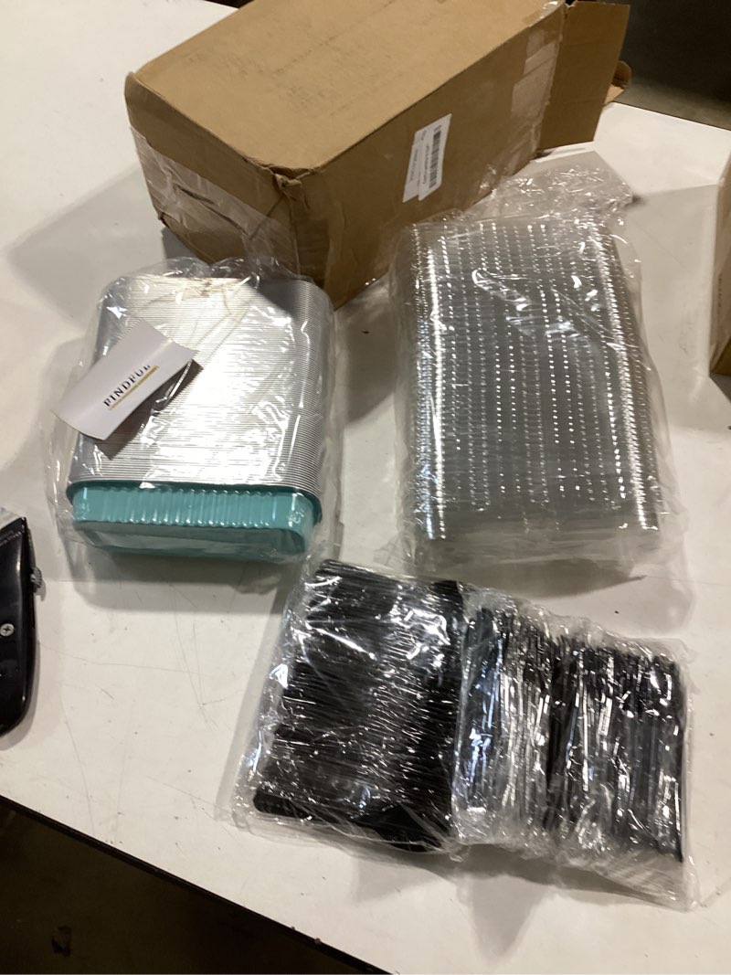 Condition photo showing Good Condition for 100 pack mini cake pans with lids and spoons, disposable aluminum foil cake tins?6.8oz? individual small cake baking containers for party, wedding, birthday blue
