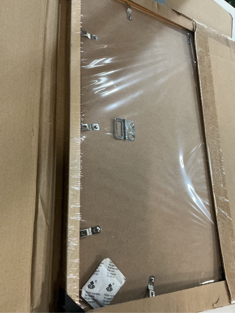 Condition photo showing New/Like New for Wood 18x18 Frame Gold, Ornate Natural 18x18in Poster Picture Frame, Modern Golden 18 x 18inch Gallery Wall Photo Frame with HD Plexiglass, Horizontal Vertical Wall Mounting Display 1pcs Gold 18x18