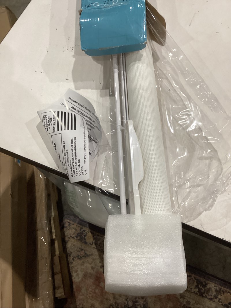 Condition photo showing Good Condition for probebi retractable dog gate for the house extends to 54" wide 34" tall, gates for baby indoor, stair gate for outdoor, staris, hallways, doorways, deck, porch, need drilling