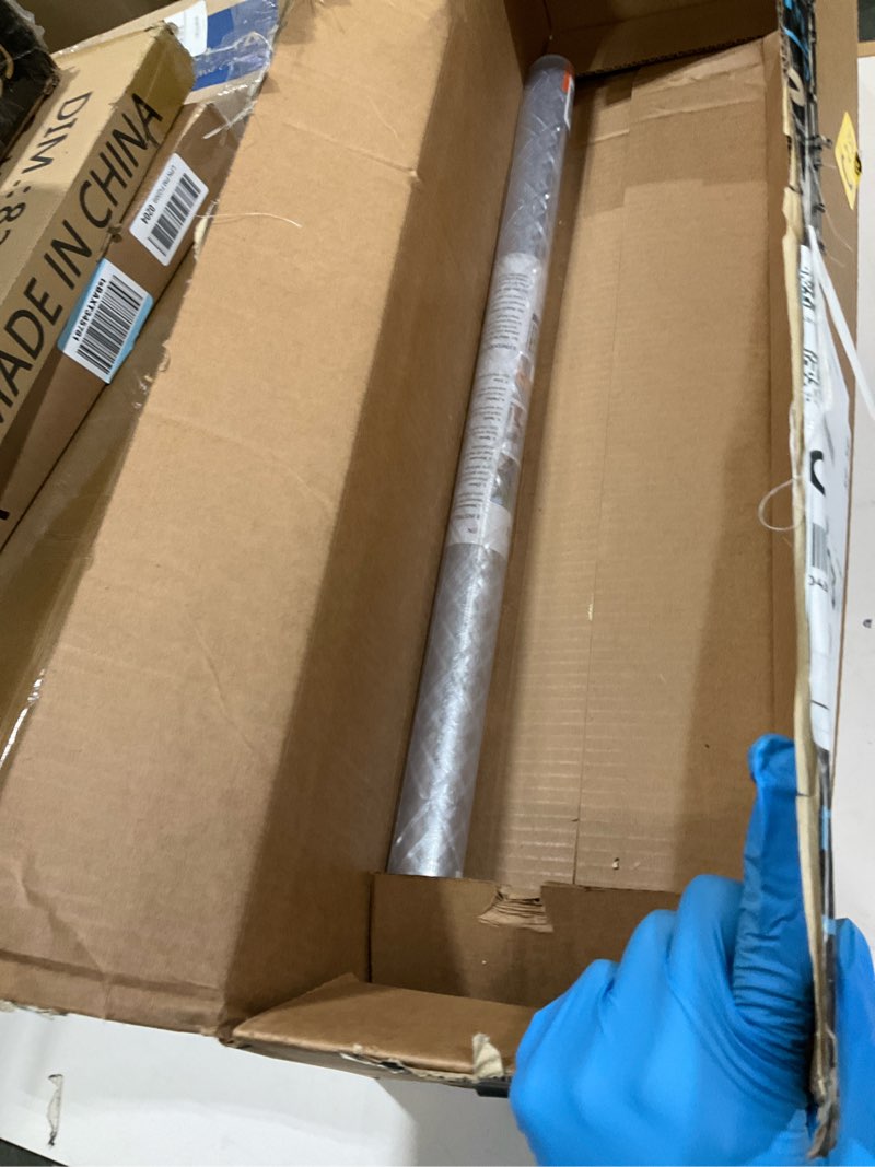 Condition photo showing As Is for Haton Window Privacy Film Decorative Frosted Glass Window Film, Sun Blocking Stained Glass Clings, Static Cling Removable Stickers for Home Door Coverings, Lattice Pattern 23.6" x 78.7" 23.6" x 78.7" Clear