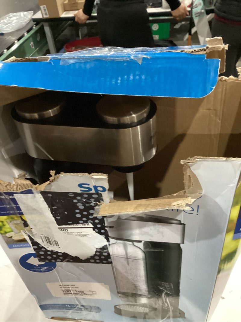 Condition photo showing As Is for Philips Soda Streaming Machine, Stainless Sparkling Water Maker Easy Install with Quick Twist 1L PET Carbonating Bottle, Soda Maker Compatible with 60L CO2 Carbonator (NOT Included), ADD4902BKOQ/37 Black Soda Maker - Metal, 1 Pack