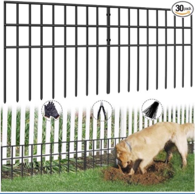 Skcoipsra Decorative Garden Fence 10 Pack, 38in(H) x 10ft(L) Animal Barrier Fence, Rustproof Metal F