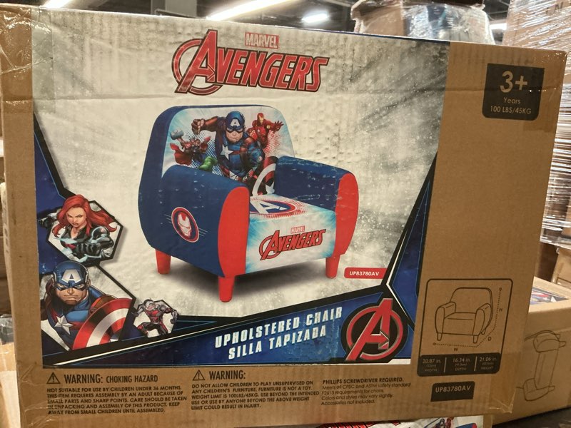 Condition photo showing New/Like New for delta children kids' foam chair - marvel avengers: arm accent chair with wood legs, polyester upholstery: modern decor, maximum capacity 1