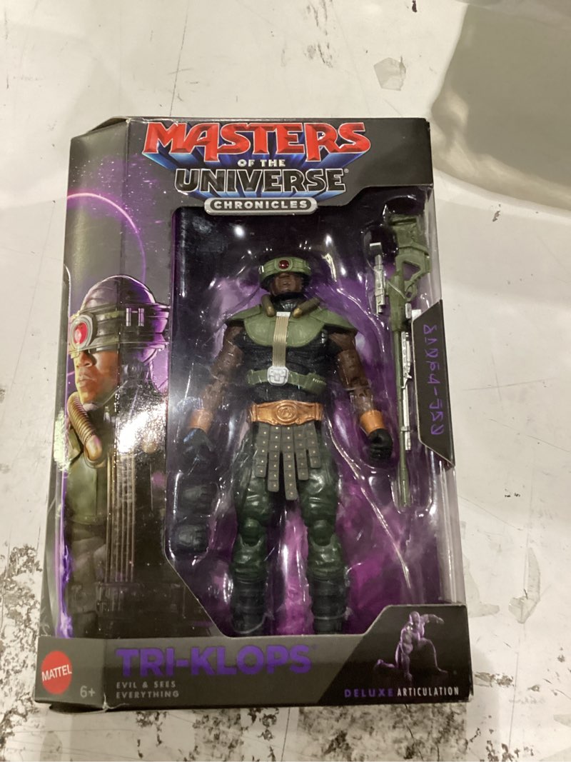 Condition photo showing New/Like New for masters of the universe action figure chronicles tri-klops, 6.5 inch 2026 movie accurate, 30 points articulation | masters of the universe chronicles 6 inch action figure - tri-klops movie version