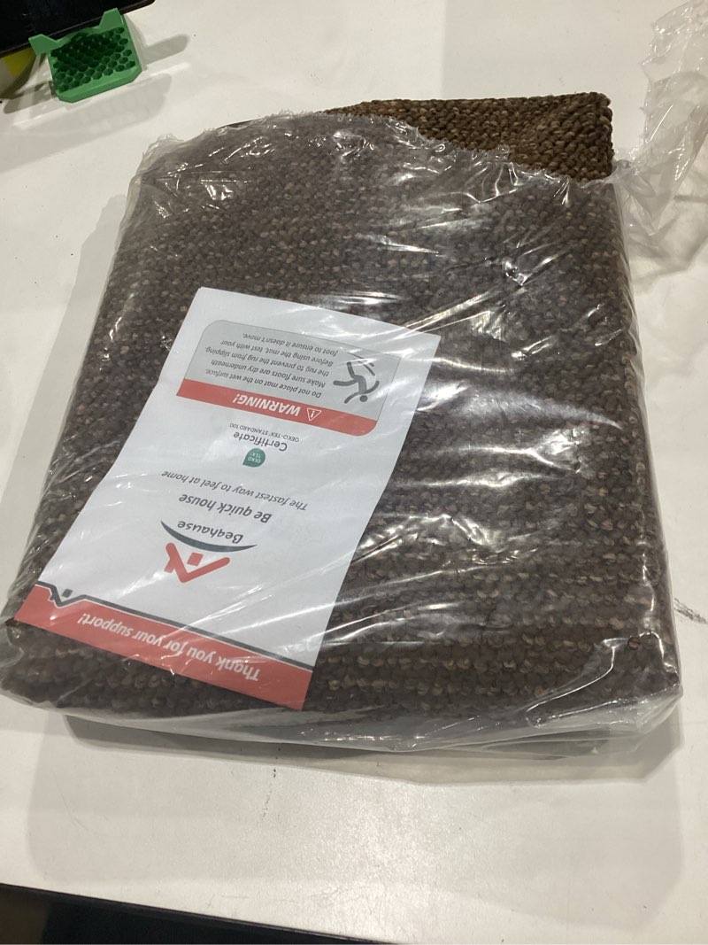 Condition photo showing New/Like New for beqhause kitchen runner rugs 24"x60", non-slip kitchen mats for floor, super absorbent and stain resistant kitchen rug, machine washable rugs for kitchen, hallway, laundry & sink, brown 24" x 60" (rectangular) brown